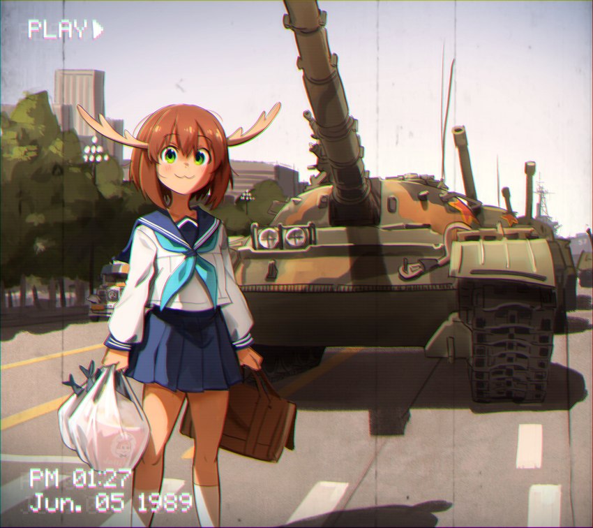 noko shikanoko and tank man (tiananmen square incident and etc) created by khyleri