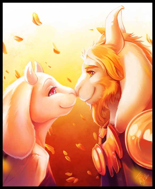 asgore dreemurr and toriel (undertale (series) and etc) created by thefluffyslipper