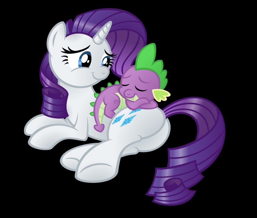 blue_eyes cutie_mark duo eyes_closed fangs female feral fur hair horn lying male purple_hair shadow simple_background sleeping tail teeth transparent_background white_body white_fur aleximusprime friendship_is_magic hasbro my_little_pony mythology rarity_(mlp) spike_(mlp) dragon equid equine mammal mythological_creature mythological_equine mythological_scalie scalie unicorn 2013 alpha_channel hi_res