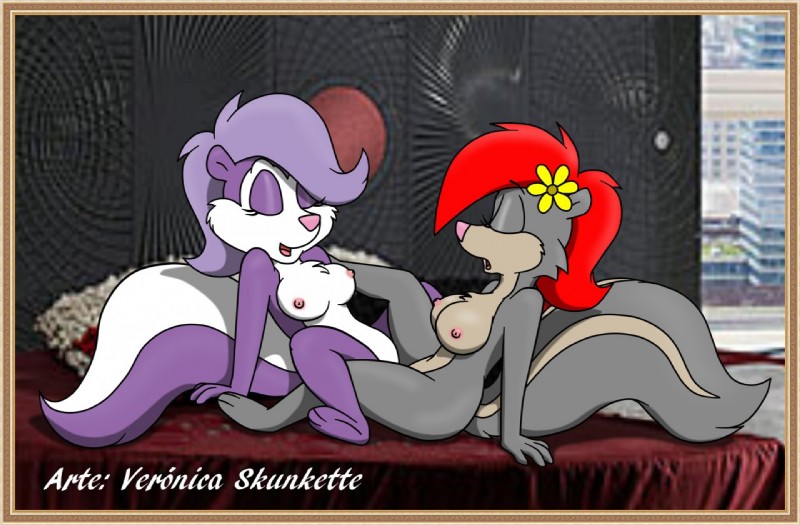 fan character, fifi la fume, and veronica skunkette (tiny toon adventures and etc) created by veronicaskunkette