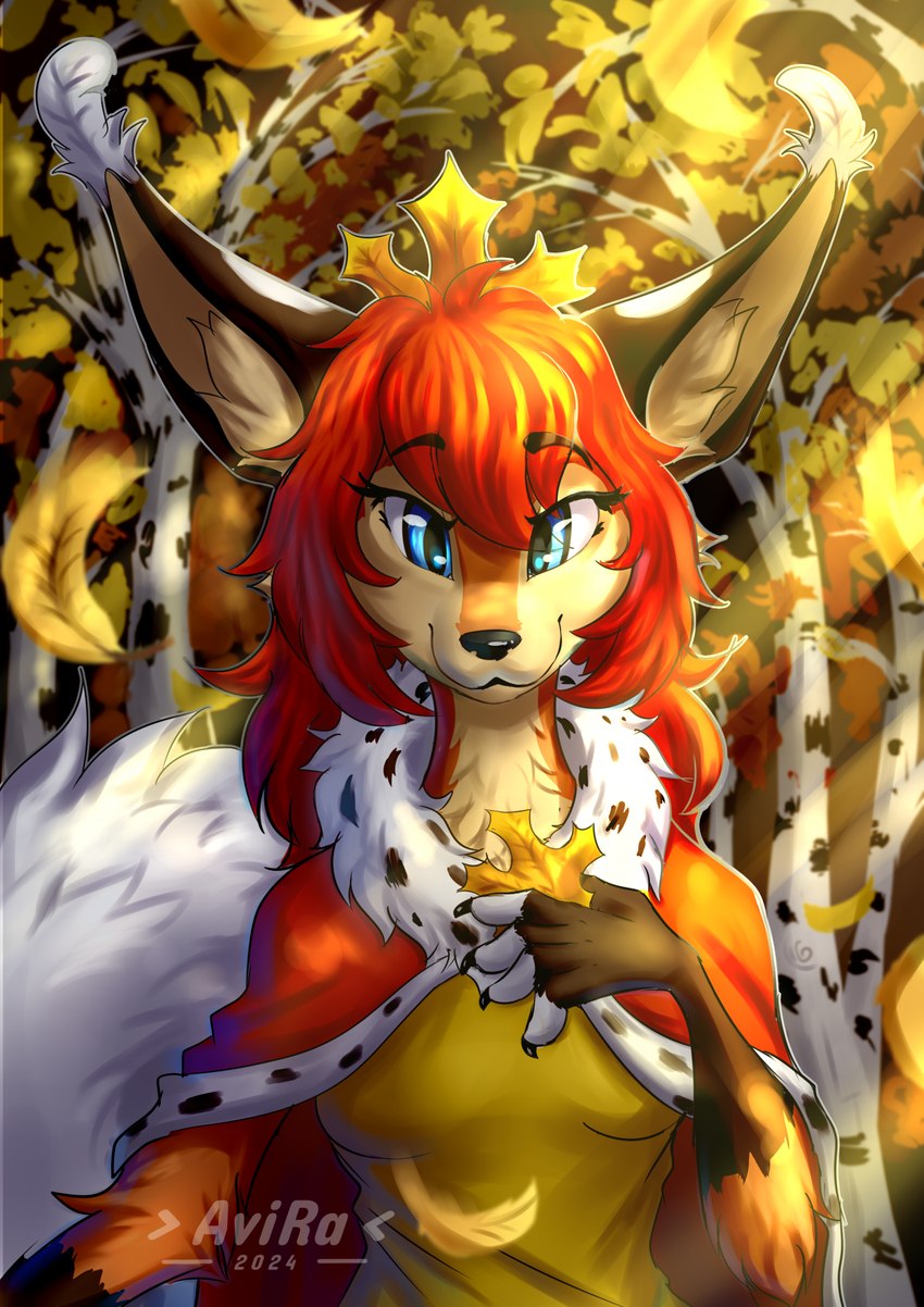 anthro autumn female avilisra ilpion_(hyilpi) canid canine fennec_fox fox mammal true_fox hi_res