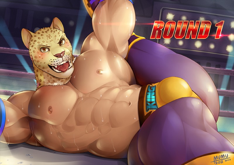 barazoku blush bodily_fluids brown_eyes bulge clothed clothing for_a_head looking_at_viewer luchador lying male mask muscular muscular_humanoid muscular_male nipples open_mouth pecs solo sweat text tongue tongue_out topless wrestler mumu202 tekken tekken_7 king_(tekken) animal_head animal_humanoid felid felid_humanoid humanoid jaguar jaguar_humanoid mammal mammal_humanoid pantherine pantherine_humanoid 2018 english_text signature