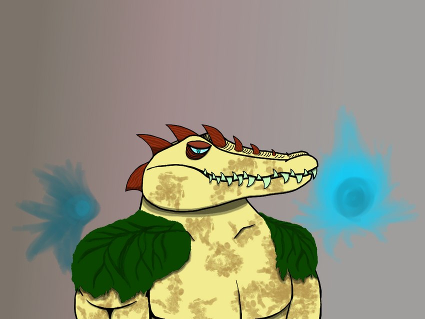 anthro male muscular solo ails ghost-eye crocodile crocodilian reptile scalie 4:3 portrait