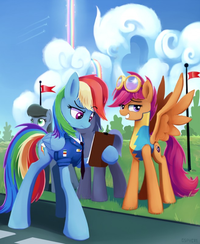 rainbow dash, scootaloo, and wonderbolts (friendship is magic and etc) created by gsphere