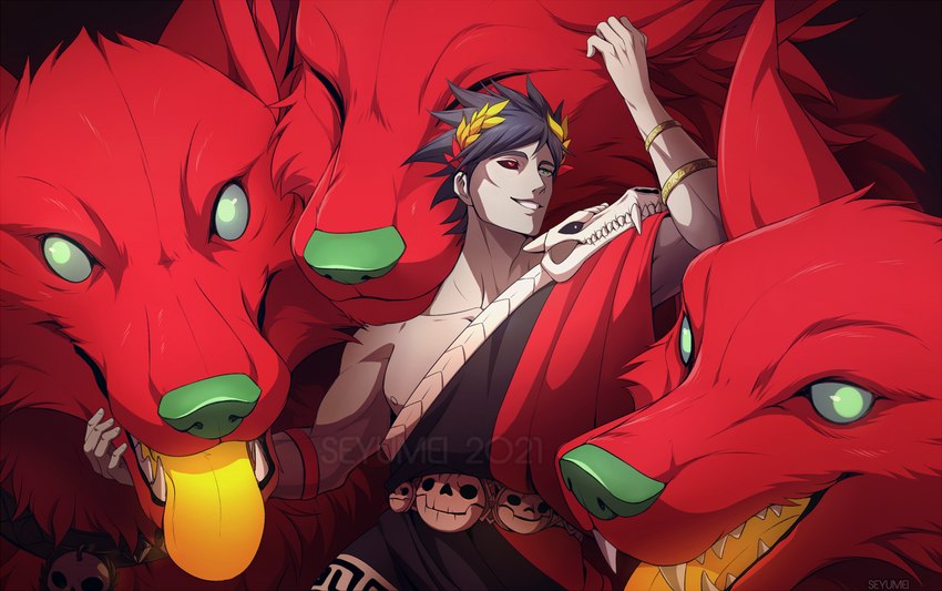 cerberus and zagreus (european mythology and etc) created by seyumei