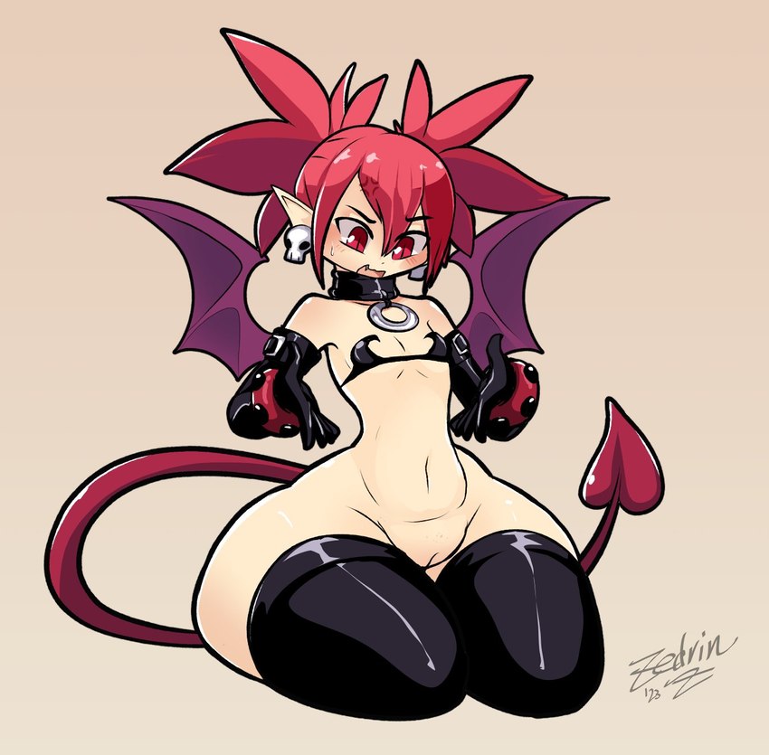 big_butt blush blush_lines bone bottom_heavy bra breasts butt butt_expansion clothing cross-popping_vein ear_piercing ear_ring expansion fangs female genitals hair huge_butt huge_thighs humanoid_pointy_ears kneeling navel open_mouth piercing pointy_ears pussy red_eyes red_hair ring_piercing short_stack simple_background skull small_breasts solo spade_tail tail teeth text thick_thighs thigh_expansion underwear wings zedrin disgaea nippon_ichi_software etna_(disgaea) demon demon_humanoid humanoid winged_humanoid 2023 hi_res signature