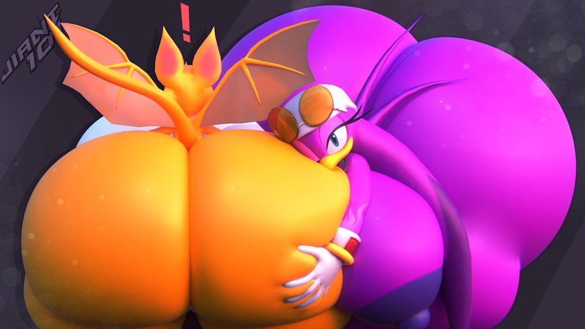 anthro areola back_boob big_breasts big_butt breasts butt butt_grab butt_squish clothing duo exclamation_point eyewear eyewear_on_head female female/female gloves hand_on_another's_butt hand_on_butt handwear huge_breasts huge_butt huge_hips huge_thighs hyper hyper_breasts hyper_butt hyper_hips hyper_thighs kerchief looking_at_viewer nipples nude one_eye_closed orange_body purple_areola purple_body purple_nipples squish sunglasses sunglasses_on_head thick_thighs white_clothing white_gloves white_handwear wide_hips wings jiant101 dust:_an_elysian_tail sega sonic_riders sonic_the_hedgehog_(series) fidget_(elysian_tail) wave_the_swallow avian bat bird hirundinid mammal nimbat oscine passerine swallow_(bird) 2024 crossover hi_res