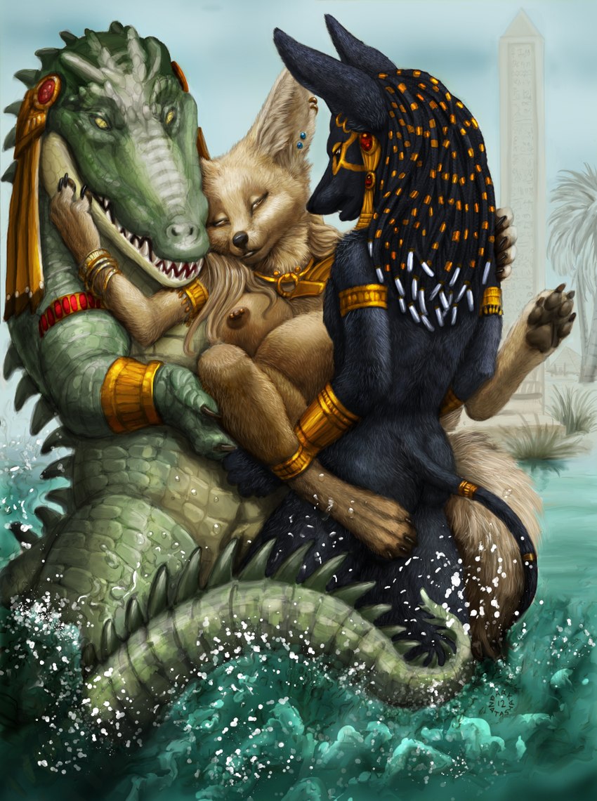 anubis and sobek (middle eastern mythology and etc) created by dark natasha