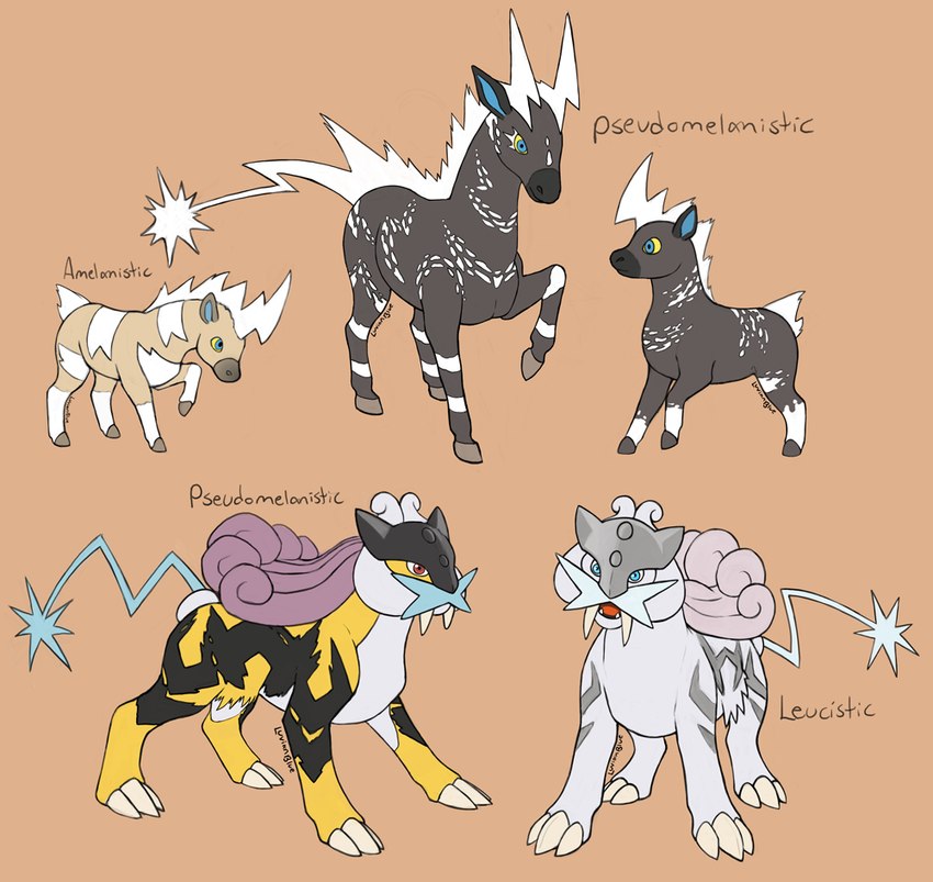 ambiguous_gender amelanistic blue_eyes fangs feral hooves leucistic open_mouth pseudomelanistic quadruped sabertooth_(anatomy) tail teeth luvianblue nintendo pokemon blitzle equid equine generation_2_pokemon generation_5_pokemon legendary_pokemon mammal pokemon_(species) raikou zebstrika