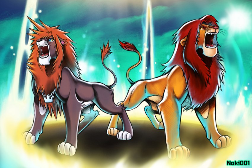 lion sora, simba, and sora (kingdom hearts and etc) created by noki001