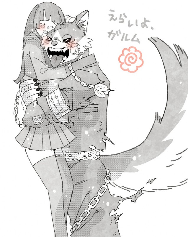 female protagonist, garmr, and protagonist (tokyo afterschool summoners and etc) created by kijima222