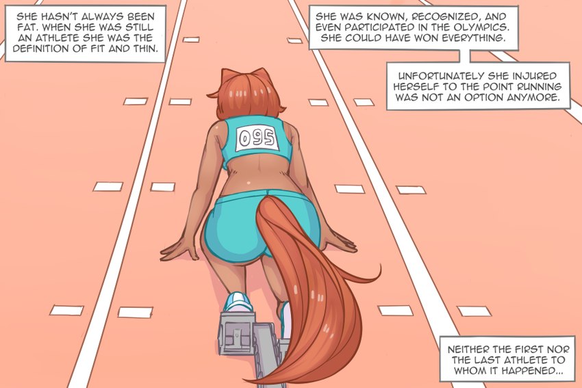 big_butt butt clothing dialogue female hair inner_monologue orange_hair rear_view solo speech_bubble tail text pixiveo zina_(pixiveo) animal_humanoid canid canid_humanoid canine canine_humanoid fox_humanoid humanoid mammal mammal_humanoid 3:2 comic