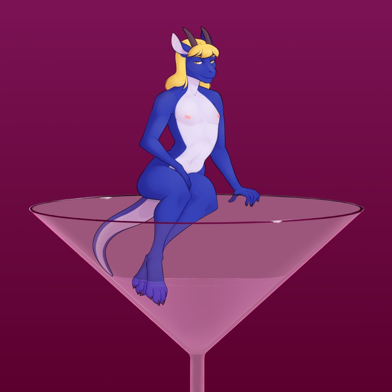 2_horns 4_toes 5_fingers anthro biped blonde_hair blue_body claws cocktail_glass container countershade_neck countershade_tail countershade_torso countershading cup digitigrade drinking_glass feet femboy fingernails fingers glass glass_container glass_cup grey_claws grey_horn hair horn long_hair long_tail male micro nails narrowed_eyes navel nipples nude pose sitting solo tail toe_claws toes wine_glass yellow_eyes veltis european_mythology mythology arki_(schilka) dragon lizard mythological_creature mythological_scalie reptile scalie western_dragon 1:1 2019 absurd_res hi_res pinup