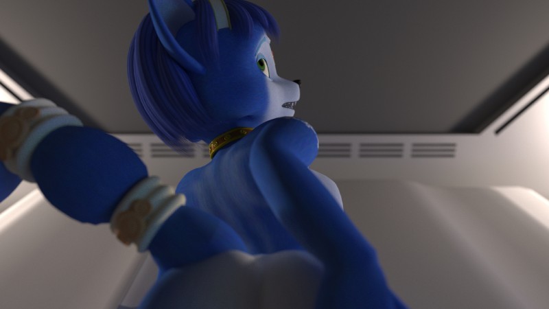 all_fours anthro butt contemporary female nude solo suggestive silvarus nintendo star_fox krystal_(charleyfox) krystal_(star_fox) canid canine fox mammal 16:9 3d_(artwork) digital_media_(artwork) hi_res widescreen