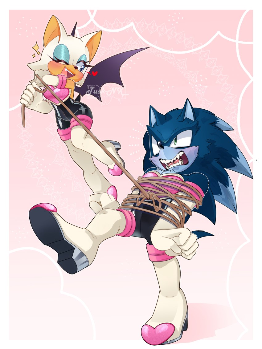 angry bdsm bondage bound clothed clothing cosplay costume crossdressing duo female handwear legwear male one_eye_closed rope sharp_teeth skinsuit submissive submissive_male teeth tight_clothing wings wink tusk_nx sega sonic_the_hedgehog_(series) sonic_unleashed rouge_the_bat sonic_the_hedgehog sonic_the_werehog bat eulipotyphlan hedgehog mammal werecreature wereeulipotyphlan werehog 3:4 absurd_res hi_res