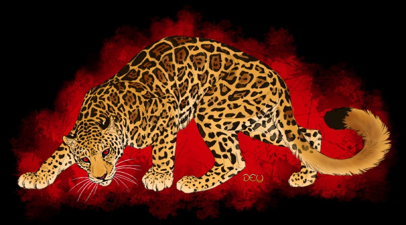 abstract_background ambiguous_gender claws feral fur paws prowling red_eyes simple_background solo spots whiskers yellow_body yellow_fur deyvarah felid leopard mammal pantherine 2015 alpha_channel