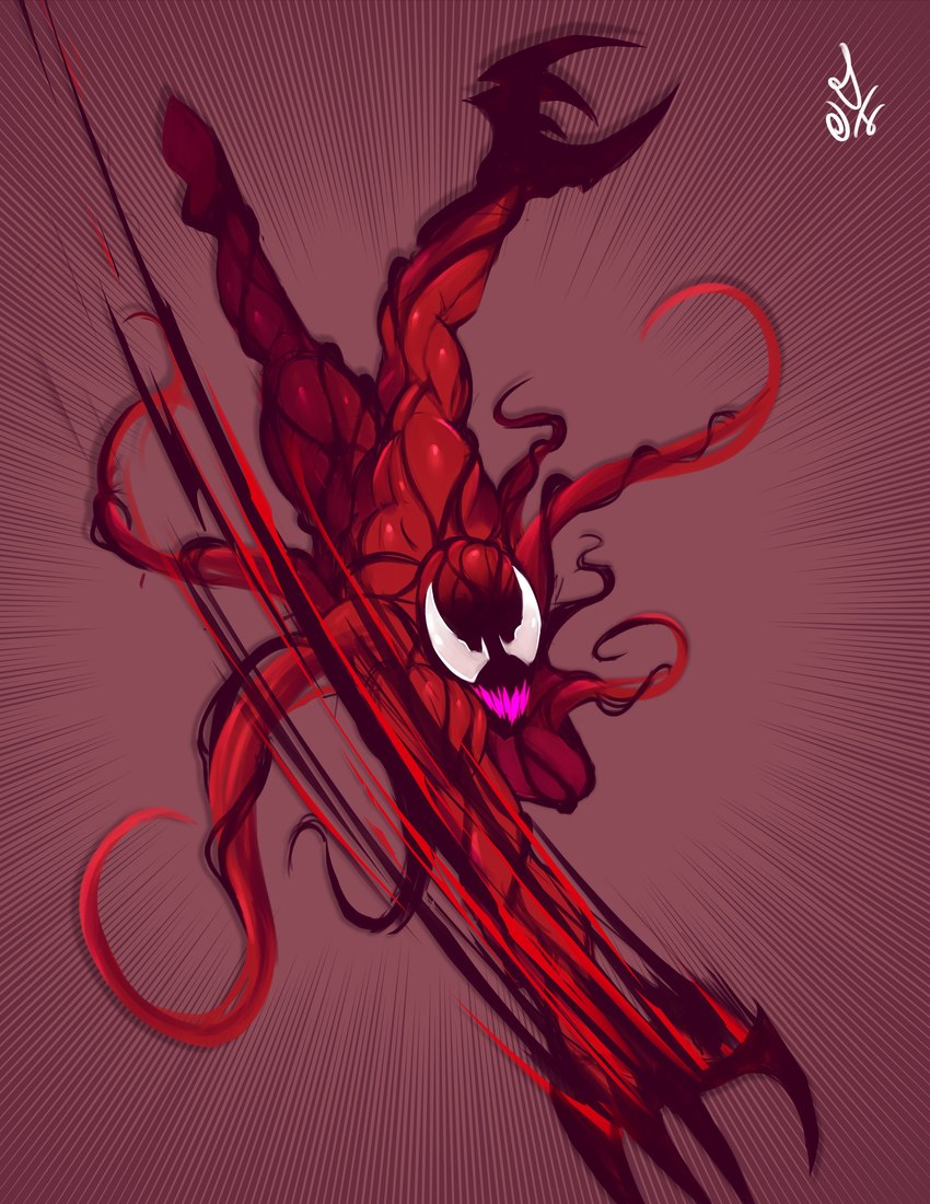 clawing claws empty_eyes male not_furry open_mouth red_body solo tendrils white_eyes dustyjcircus marvel carnage_(marvel) alien alien_humanoid humanoid monster symbiote absurd_res hi_res