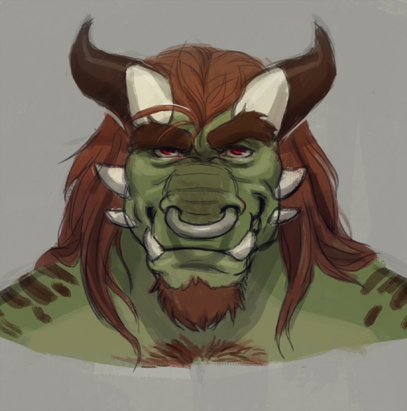 anthro facial_piercing hair horn male nose_piercing nose_ring piercing red_eyes ring_piercing septum_piercing solo rossciaco mythology darkie_(darkgem) dragon mythological_creature mythological_scalie scalie 2015 bust_portrait portrait