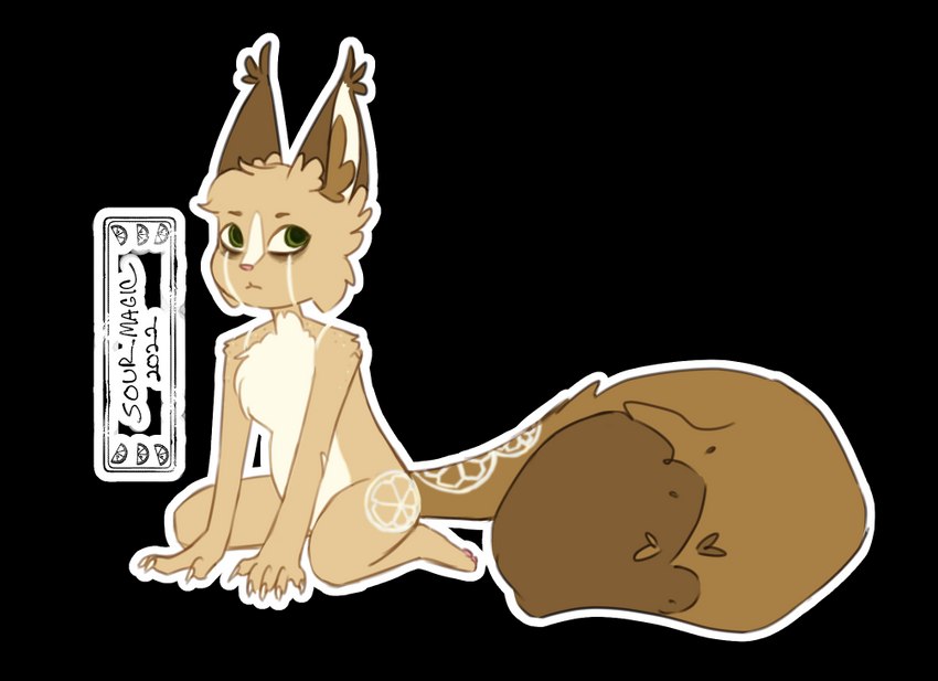 anthro brown_body brown_fur chibi claws female flat_chested fluffy fluffy_tail fur green_eyes machine solo tail yellow_body yellow_fur sourmagic levi_kyros android domestic_cat felid feline felis mammal robot valta alpha_channel