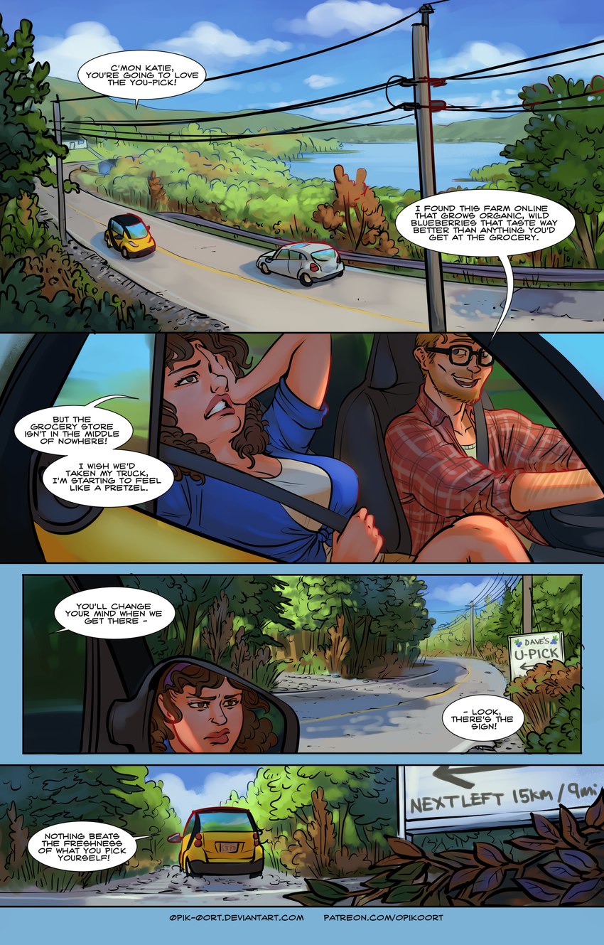 breasts car clothed clothing dialogue driving duo female hair male not_furry outside text vehicle 0pik-0ort human mammal absurd_res comic digital_media_(artwork) english_text hi_res url