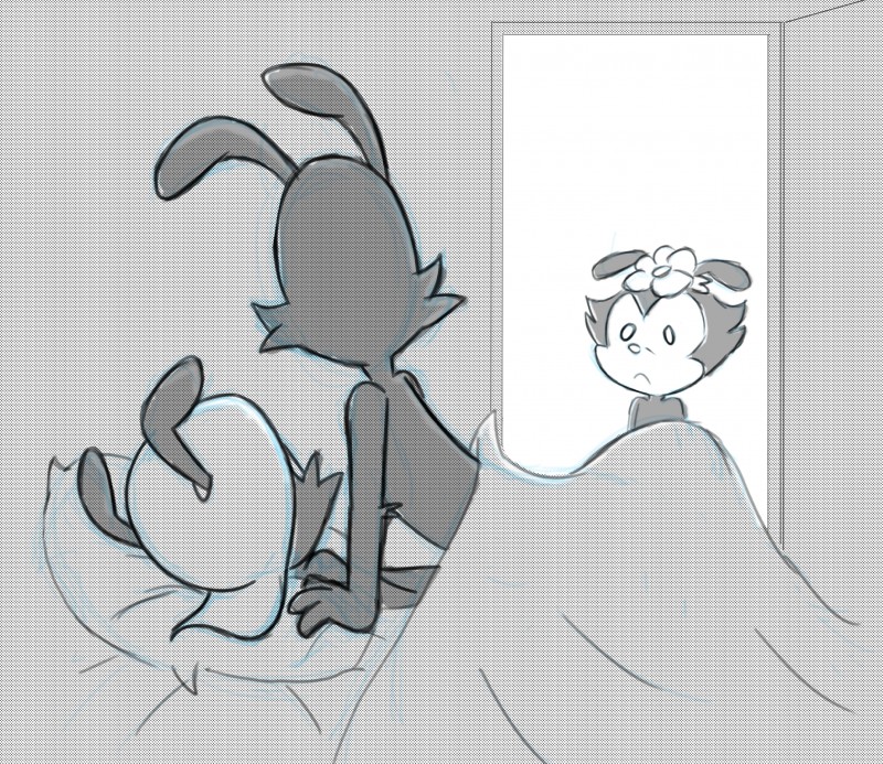 anthro anthro_on_anthro bed being_watched caught_in_the_act clothing furniture group hat headgear headwear looking_at_another male male/male on_bed sex shota under_covers walk-in young young_anthro 8horns animaniacs warner_brothers dot_warner wakko_warner yakko_warner inkblot mammal hi_res brother_(lore) brothers_(lore) incest_(lore) sibling_(lore)