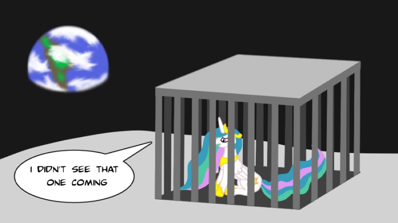 cage dialogue earth feathered_wings feathers female feral horn moon planet princess quadruped royalty solitude solo tail text to_the_moon white_body white_feathers wings unknown_artist friendship_is_magic hasbro my_little_pony mythology princess_celestia_(mlp) equid equine mammal mythological_creature mythological_equine winged_unicorn english_text