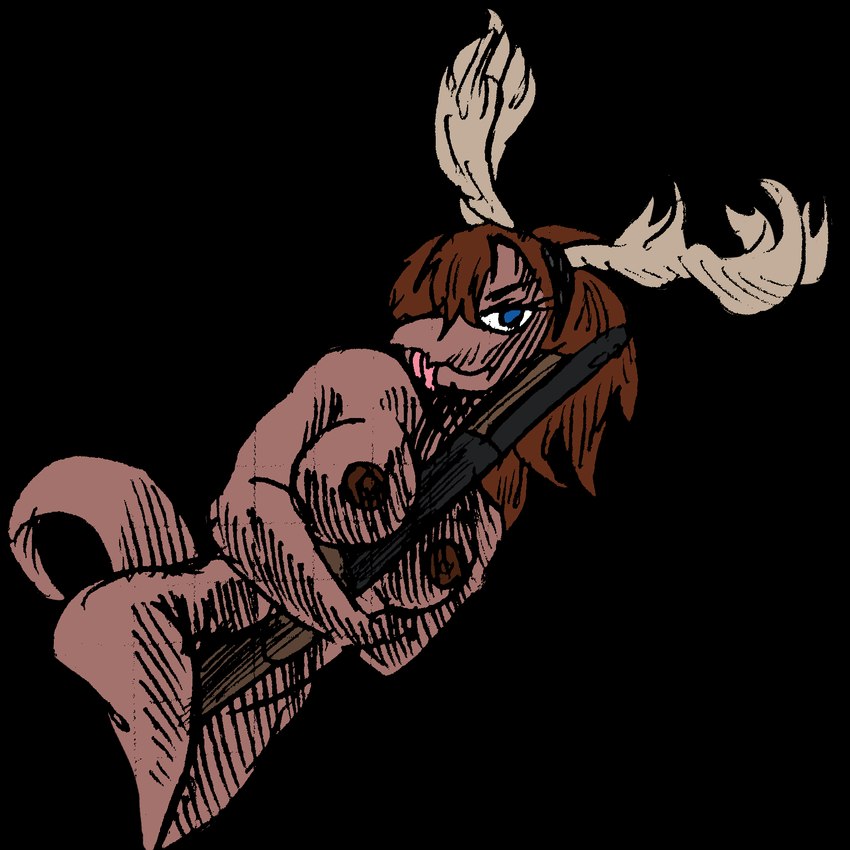 anthro areola big_areola big_breasts blue_eyes breasts brown_body brown_hair brown_scales curvy_figure eyelashes fake_antlers fake_horns female gun hair hair_over_eye long_hair long_tail looking_at_viewer nipples nude nude_anthro nude_female ranged_weapon scales shotgun simple_background snout solo tail thick_thighs tongue tongue_out transparent_background weapon wide_hips banco cavemanon_studios snoot_game janet_(snoot_game) abelisaurid carnotaurus dinosaur prehistoric_species reptile scalie theropod 2024 alpha_channel digital_drawing_(artwork) digital_media_(artwork) hi_res