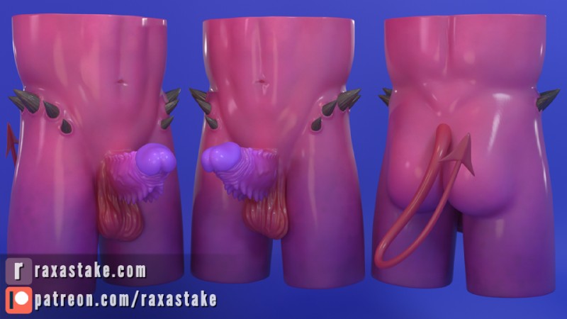 balls erection genitals horn male multiple_angles not_furry penis pink_body pink_skin simple_background solo text raxastake demon humanoid 16:9 3d_(artwork) digital_media_(artwork) url widescreen