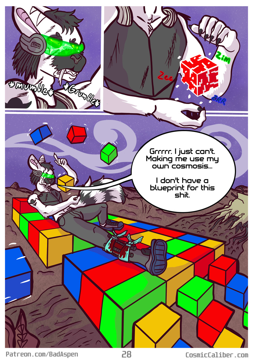 blood bodily_fluids cubes dialogue fantasy magic science_fiction technology text wounded badaspen lemur mammal primate strepsirrhine absurd_res comic english_text hi_res url