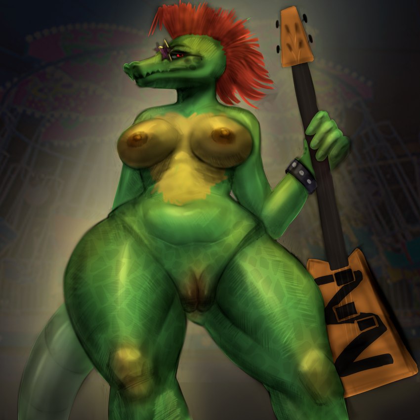 alternative_fashion anthro belly breasts butt crossgender eyewear female fingers glamrock guitar mtf_crossgender musical_instrument nipples non-mammal_breasts non-mammal_nipples overweight plucked_string_instrument rockstar solo string_instrument sunglasses farodor five_nights_at_freddy's five_nights_at_freddy's:_security_breach scottgames steel_wool_studios montgomery_gator alligator alligatorid crocodile crocodilian crocodylid reptile scalie 1:1 2024 absurd_res digital_media_(artwork) hi_res