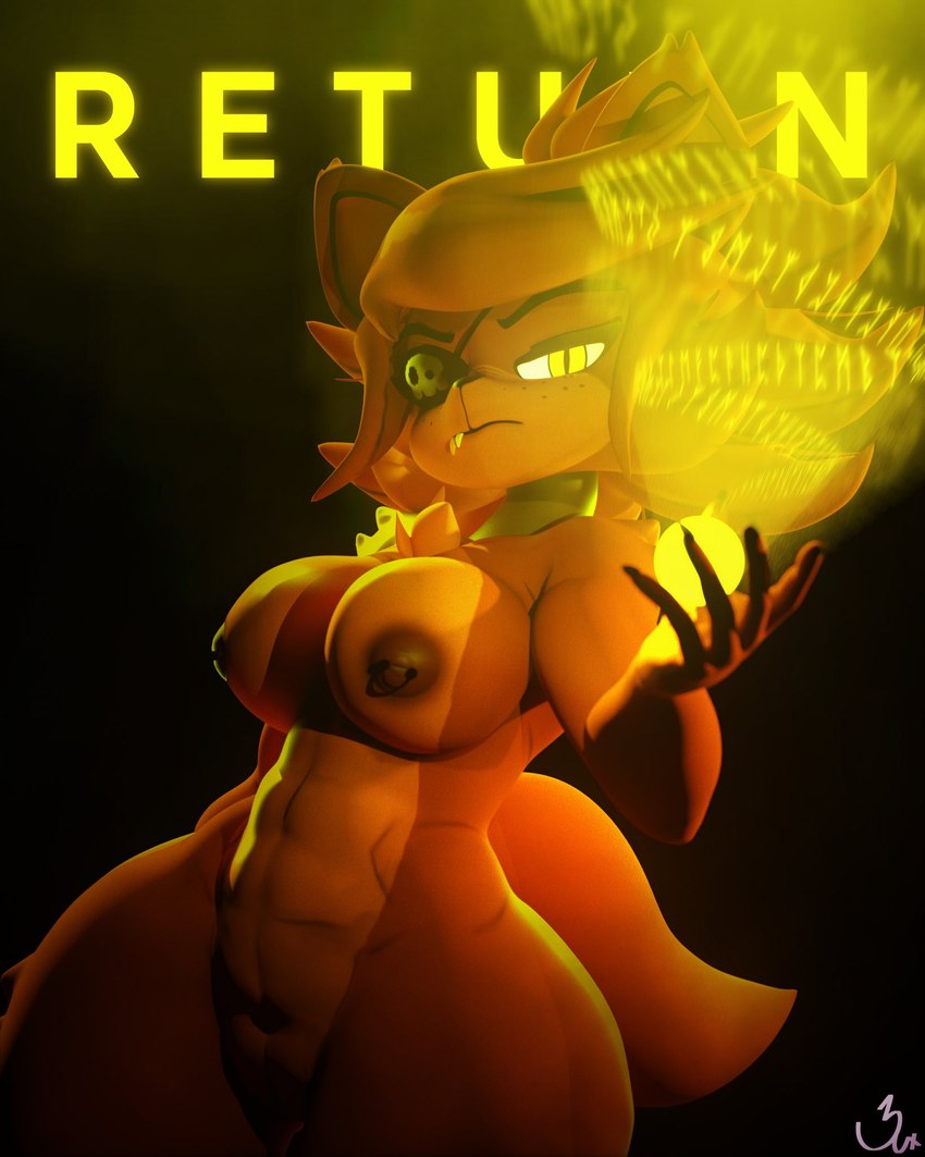 anthro areola big_breasts breasts chest_tuft eye_patch eyewear female genitals machine nipple_piercing nipples nude piercing pupils pussy slit_pupils solo tail thick_thighs tuft wide_hips yellow_eyes sxftdmns cryptiacurves_(modeler) five_nights_at_freddy's fredina's_nightclub scottgames fexa_(cryptiacurves) foxy_(fnaf) animatronic canid canine fox mammal robot 3d_(artwork) digital_media_(artwork) hi_res