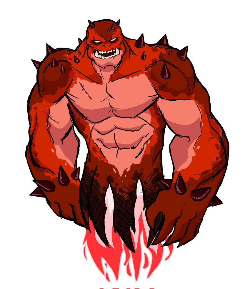 5_claws 5_fingers abs arm_scar arm_spikes bald biceps chest_scar chin_spikes claws collarbone countershade_arms countershade_face countershade_neck countershade_skin countershade_torso countershading empty_eyes eye_scar facial_scar facial_spikes fangs finger_claws fingers fire flaming_body floating front_view gloves_(marking) head_spikes legless male male_humanoid markings multicolored_body multicolored_skin muscular muscular_humanoid muscular_male open_mouth pecs pink_body pink_countershading red_body red_claws red_markings red_scar red_skin red_spikes redesign scar shoulder_spikes simple_background solo spikes spikes_(anatomy) teeth trapezius triceps two_tone_body two_tone_skin underbite white_background wrist_spikes streetmayan pac-man_(series) blinky_(pac-man) ghost humanoid monster spirit 2024 colored digital_drawing_(artwork) digital_media_(artwork) full-length_portrait hatching_(art) hi_res portrait shaded