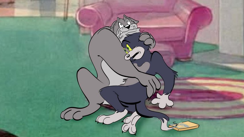 anthro dark_humor detailed_background duo hug humor inside male mouse_trap parody screencap screencap_background trap_(contrivance) silveruskvassus ivan_the_terrible_and_his_son_ivan metro-goldwyn-mayer tom_and_jerry spike_bulldog thomas_cat bulldog canid canine canis domestic_cat domestic_dog felid feline felis mammal mastiff molosser 2021 digital_media_(artwork) inspired_by_formal_art