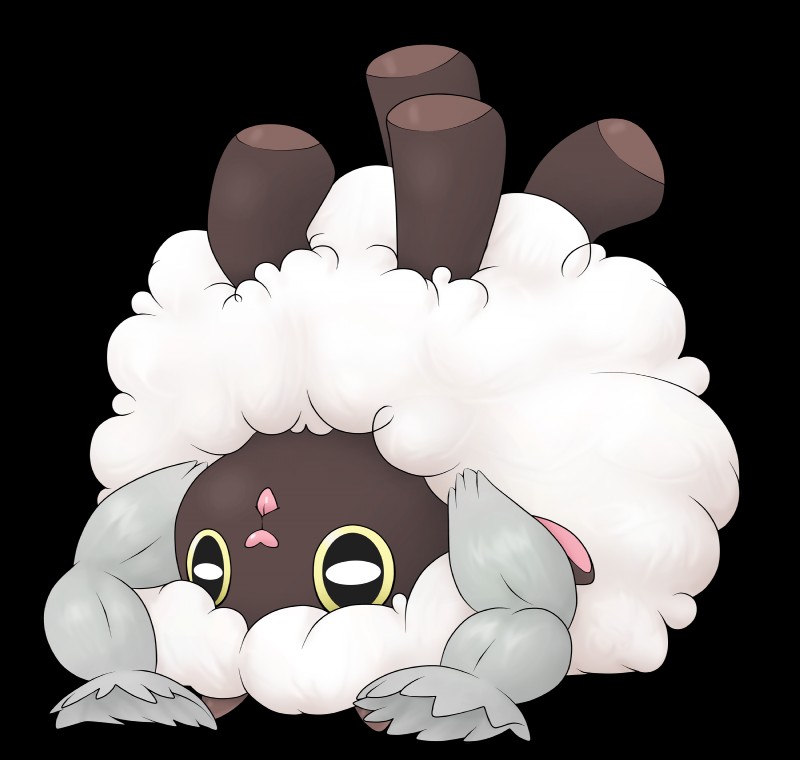 blep daww feral fluffy fur simple_background solo tongue tongue_out transparent_background upside_down white_body white_fur yellow_eyes thousandarms nintendo pokemon generation_8_pokemon pokemon_(species) wooloo absurd_res alpha_channel hi_res