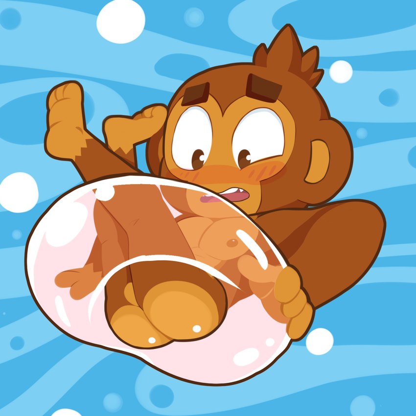 anthro blush brown_body brown_eyes brown_fur fur male nipples nude simple_background solo palchamon bloons_tower_defense ninja_kiwi dart_monkey_(bloons) floater haplorhine mammal monkey primate 1:1 absurd_res hi_res