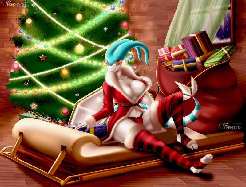 antennae_(anatomy) anthro belt big_breasts breasts cabin christmas_lights christmas_tree cleavage clothed clothing coat female fur gift holidays huge_breasts legwear lingerie looking_at_viewer non-mammal_breasts panties plant pokemorph sack sleigh solo stockings tail text topwear tree underwear white_body white_skin window wings treehunned christmas mythology nintendo pokemon skyla_the_flygon dragon flygon generation_3_pokemon mythological_creature mythological_scalie pokemon_(species) scalie 2018 absurd_res hi_res