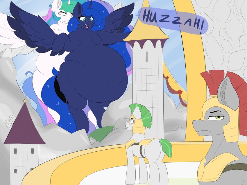 princess celestia, princess luna, and royal guard (friendship is magic and etc) created by astrum (artist)