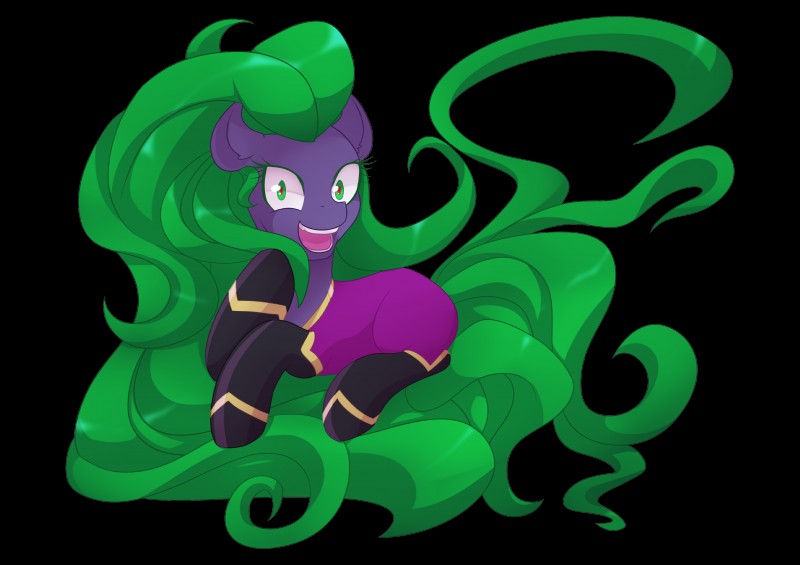 clothing costume female green_eyes green_hair hair long_hair looking_at_viewer lying multicolored_eyes red_eyes simple_background skinsuit solo tentacles tight_clothing transparent_background mylittlesheepy friendship_is_magic hasbro my_little_pony mane-iac_(mlp) power_ponies_(mlp) earth_pony equid equine horse mammal pony 2013 absurd_res alpha_channel hi_res