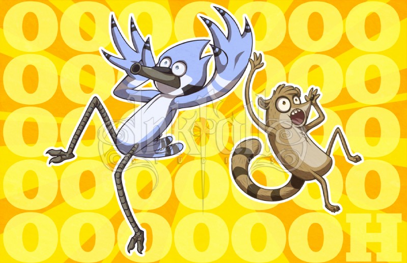 2_toes 3_toes anthro avian_feet beak duo feathers feet male tail tail_feathers teeth toes inkfall cartoon_network regular_show mordecai_(regular_show) rigby_(regular_show) avian bird blue_jay corvid jay_(bird) mammal new_world_jay oscine passerine procyonid raccoon