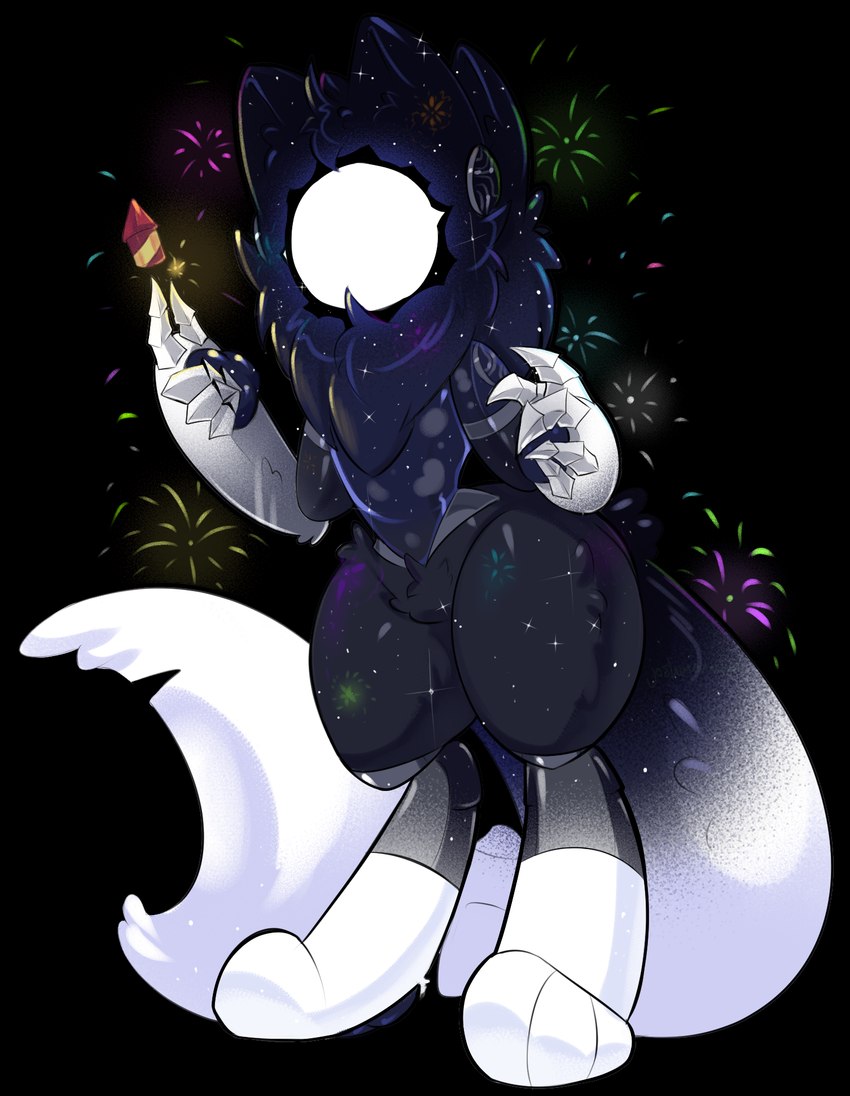 anthro fireworks holidays machine male robotic solo space star universe joshmonzter new_year hollow_(honeywaffle) protogen taken_(destiny) alpha_channel hi_res