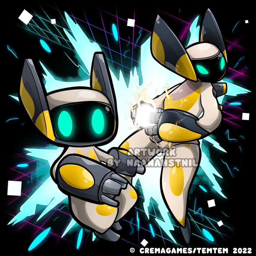 machine not_furry sticker naanahstnil crema_(company) temtem humanoid oree_(temtem) robot temtem_(species) zaobian_(temtem) 1:1 alpha_channel