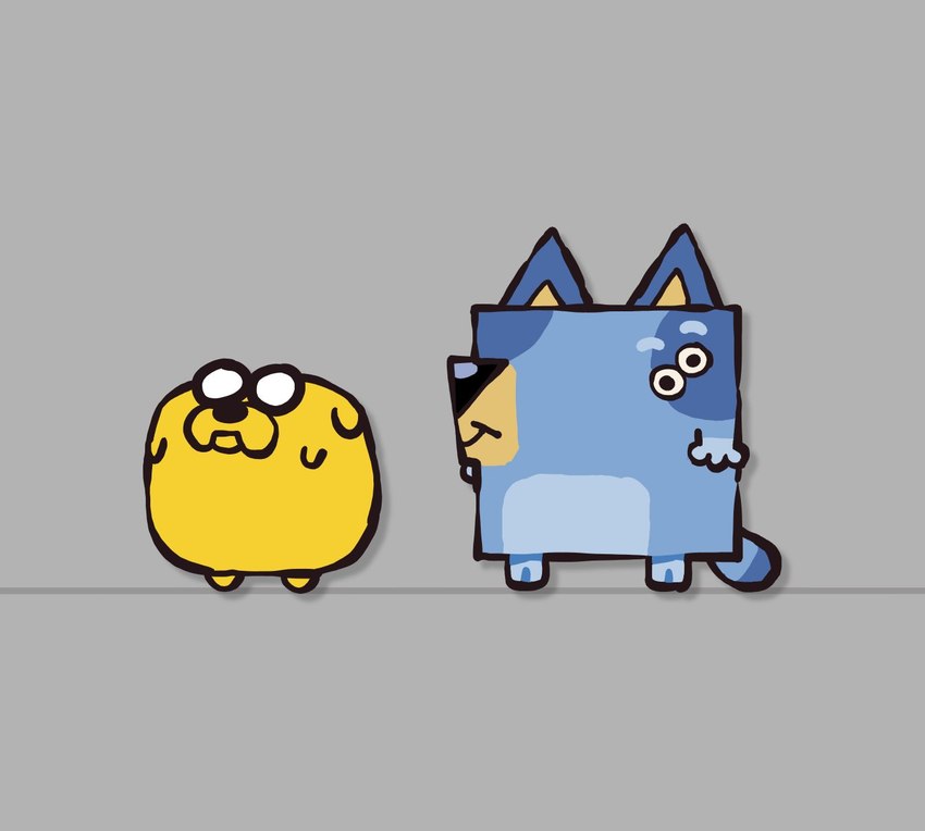 bluey heeler and jake the dog (cartoon network and etc) created by cas van de pol