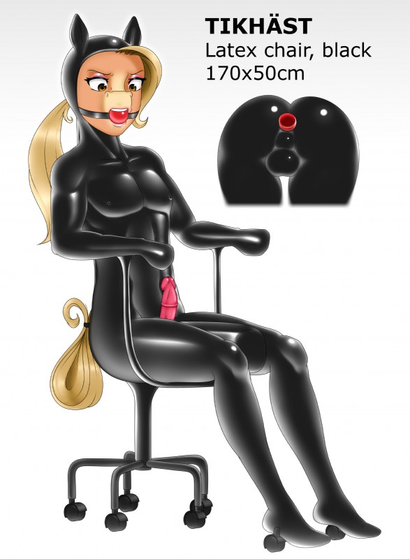 anal angry anthro ball_gag bdsm biped blonde_hair bodysuit bondage bound chair clothed clothing eyebrows eyelashes femboy forniphilia fur furniture gag gagged genitals hair humanoid_genitalia humanoid_penis latex living_chair long_hair male nipples objectification office_chair penetration penis ponytail simple_background sitting skinsuit solo submissive submissive_male text tight_clothing white_background buffbumblebee chrissy_(buffbumblebee) equid equine horse mammal 2020 absurd_res digital_drawing_(artwork) digital_media_(artwork) english_text hi_res