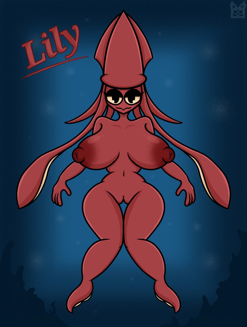 anthro big_breasts breasts female genitals monster_girl_(genre) nipples pussy red_body solo underwater water yellow_eyes theyisus55 lily_(theyisus55) animal_humanoid cephalopod cephalopod_humanoid coleoid decapodiform humanoid marine marine_humanoid mollusk mollusk_humanoid monster squid squid_humanoid absurd_res hi_res