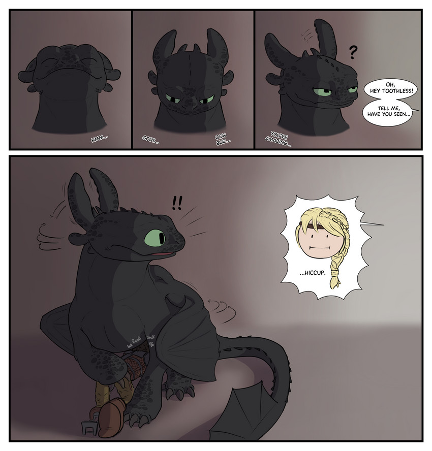astrid hofferson, hiccup horrendous haddock iii, and toothless (how to train your dragon and etc) created by ekayas