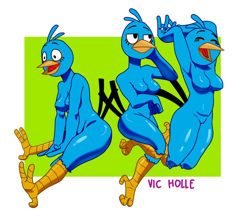 anthro crossgender female group vic_holle angry_birds rovio_entertainment sega the_blues_(angry_birds) avian bird blue_bird hi_res