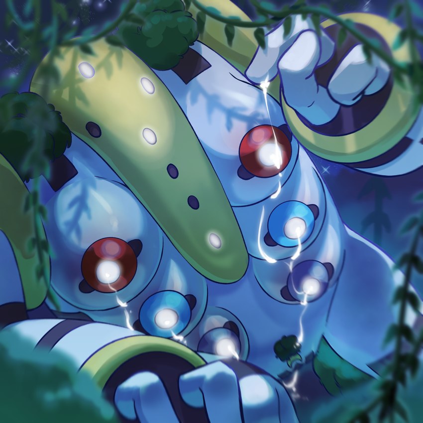 6_breasts bodily_fluids breasts female genitals glowing glowing_milk glowing_nipples grass lactating multi_breast night nipples not_furry outside plant pussy solo vines ranabysson nintendo pokemon generation_4_pokemon legendary_pokemon pokemon_(species) regigigas 1:1 hi_res