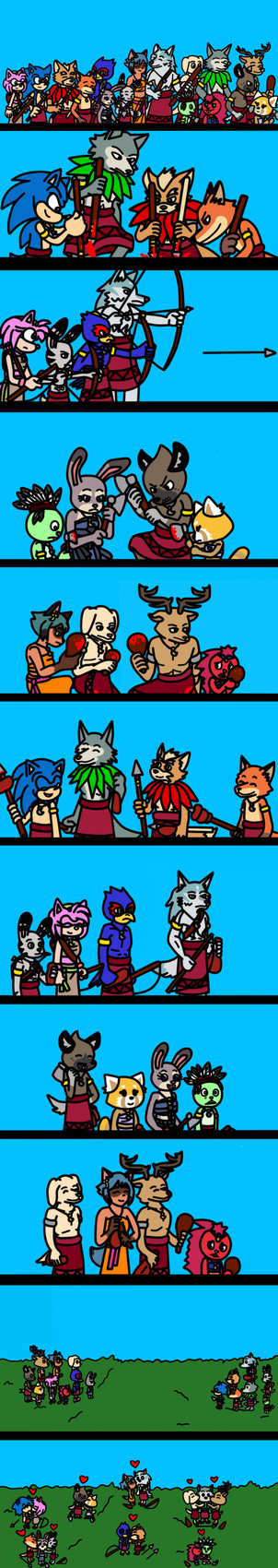 mr. wolf, legoshi, sonic the hedgehog, louis, michiru kagemori, and etc (sonic the hedgehog (series) and etc) created by ameth18 and sirinathehedgehog