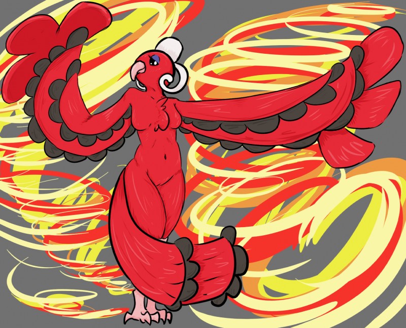 abstract_background anthro black_body black_eyes black_feathers breasts eyeshadow feathers female genitals grey_background makeup non-mammal_breasts pussy red_body red_feathers simple_background solo kitty1208 nintendo pokemon avian baile_oricorio generation_7_pokemon oricorio pokemon_(species) 2016 hi_res