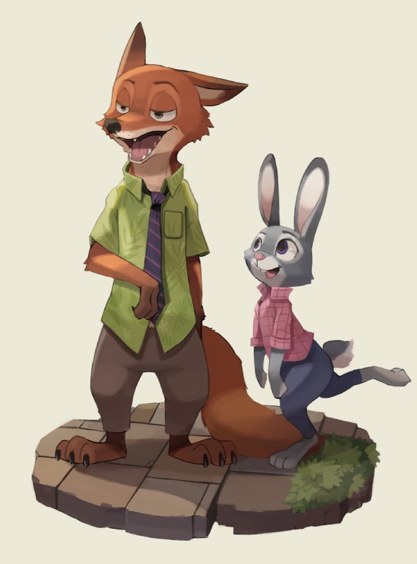 judy hopps and nick wilde (zootopia and etc) created by samidaro